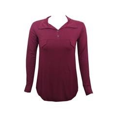 Camisa Fashion Feminina Manga Longa Viscolycra com Botões fake