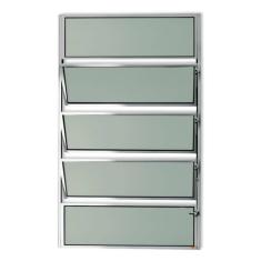 Janela Basculante de Alumínio 100x40cm com Vidro Boreal Anodizado Master Brimak Brilhante