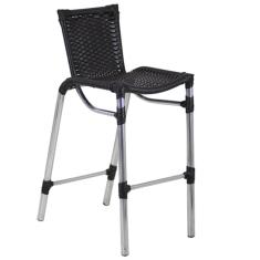 Banqueta Alumínio Fortaleza Alta Para Balcão Preto