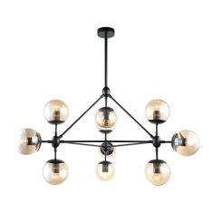 Pendente Bella Iluminação Orbe No Voltagev Preto/ Champagne
