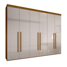Guarda-Roupa Casal Maceio 6 pt Imbuia e Off White
