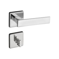 Fechadura Banheiro Pado Quadra Roseta Quadrada Cromada 40Mm