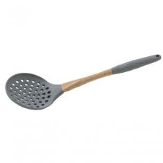 Escumadeira Em Silicone E Madeira 33.5 Cm - Mimo Style - Sn19019