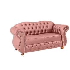 Namoradeira Chesterfield Merlo 2 Lugares - Suede Rosa / Decoração, rec