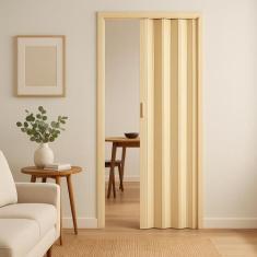 Porta Sanfonada Pvc 0,96x2,10 Multilit bege - Plasflex