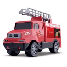 Caminhão de Bombeiro Brinquedo Mini Truck Menino Samba Toys, Carrinho 
