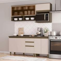 Cozinha Compacta Connect 7 Portas 2 Gavetas 100% Mdf Duna/Cristal - He