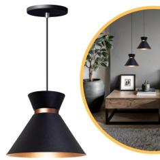 Pendente Lustre Luminária Berlin 15cm Preto - Iluminar Ambiente