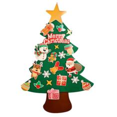 Árvore de Natal de feltro para crianças, Tapeçarias de parede de árvores de Natal de feltro DIY, Fontes de festa artesanais brinquedos montessori para porta parede sala de aula crianças Lafande