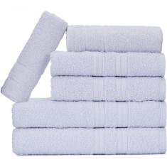 Jogo De Toalhas Gigante Itália Soft 2 Banhão + 2 Rosto + 2 Tapete Luxo 100% Algodão Branco