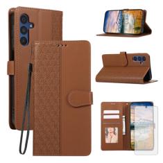 Asuwish Capa de telefone para Samsung Galaxy A55 5G capa carteira com protetor de tela de vidro temperado e alça de pulso flip porta-cartão de crédito suporte suporte fólio bolso celular A 55 55A