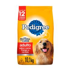 Ração Pedigree Para Cães Adultos Sabor Carne E Cereais 10Kg - 10,1Kg