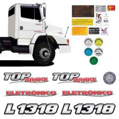 Kit Emblemas Mercedes Benz L 1318 Top Brake Adesivo Caminhão - SPORTIN