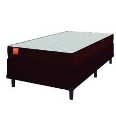 Cama Box Solteiro Colchão Molas Ensacadas Qatar 88x188x60cm Marrom / B