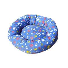 Cama para pet redonda com zíper M - Cão Pira, Azul