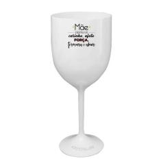 Taça Vinho Branca Acrílico Para Dia Das Mães - Meu Exemplo - Krystalon