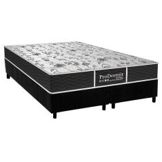 Cama Box Queen: Colchão Molas Probel Prolastic Sleep + Base Crc Suede Black(158X198)