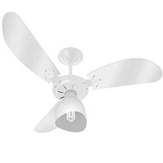 Venti-Delta Ventilador de Teto New Cristal Light 3 Pás Transparentes 220 V C3V, 383238, 130 W, Branco