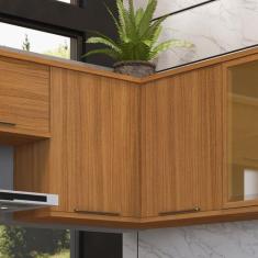 Armário Aéreo de Canto Reto 2 Portas para Cozinha Modulada Madri - Ind