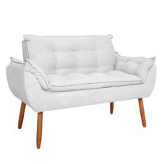 Sofá 2 Lugares Orgânico Bouclê Off White - Balaqui Decor Cor:bege