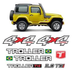 Kit Adesivos Troller T4 2011 4x4 Diesel Emblemas Resinados - SPORTINOX