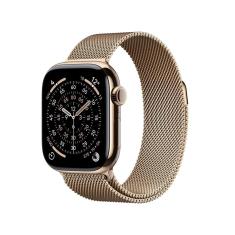 Apple Watch Series 11 GPS + Cellular - Caixa dourada de titânio – 42 mm - Pulseira dourada estilo milanês