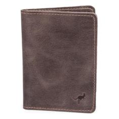 Carteira Porta Documento Slim Cabe Rg Couro Legítimo Natural(Marrom-escuro)