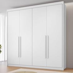 Guarda Roupa Casal 4 Portas 4 Gavetas Bergamo Branco