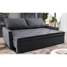 Sofá Sem Caixa Retrátil e Reclinável 1,65m Cama inBox Loft Linho Cinza