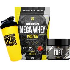 Kit Mega Whey Protein+ Creatina Fuel 150g + Coqueteleira - Iridium Labs-Unissex