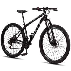 Bicicleta Aro 29 Aço Carbono KGT Shift Freios a Disco Suspensão 21 mar