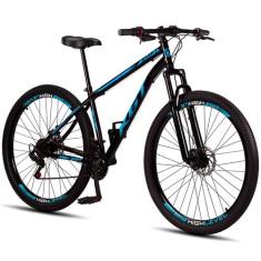 Bicicleta Aro 29 Aço Carbono KGT Shift Freios a Disco Suspensão 21 mar