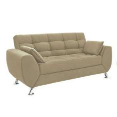 conjunto de sofá 2 e 3 lugares larissa suede bege