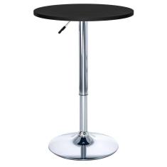 Mesa Alta Bar Bistro Apollo Redonda 60 Cm Tampo Madeira Ajustável Preto
