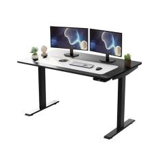 Mesa de pé elétrica Rise Up, altura ajustável, 61-124,5 cm, motor duplo, peça única, bambu, grande, mesa de pé 122 x 76 cm, mesa de elevação para sentar, escritório em casa