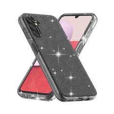 BAISRKE Capa com glitter para Galaxy A14 5G, capa híbrida de proteção resistente de plástico rígido TPU macio resistente à prova de choque armadura resistente a alto impacto capa para Samsung Galaxy