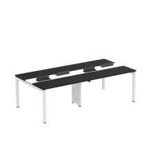 Mesa de Plataforma Dupla para 4 Pessoas Corporativa 160X120/4P PDC16/12/4P Preto/Branco