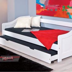 Bicama Leonie 90 X 190cm Madeira Maciça Branco