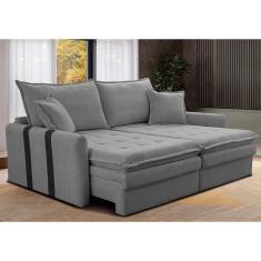 Sofá Baú Sem Caixa Retrátil 1,60m SoftGel Bonnie. Boucle Cama inBox