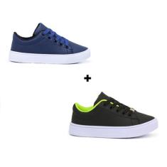 Kit Dois Par De Tênis Escolar Infantil Masculino Versátil Antiderrapan