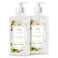 Kit 2 sabonete liquido vegano com glicerina vegetal premium viva inten