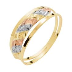 Anel de Ouro 18k Bellezza Tricolore - Meu Anel, 15