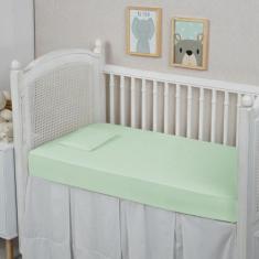 Lençol Berço Infantil 2 Peças com Elástico e Fronha 200 Fios 100% Algo