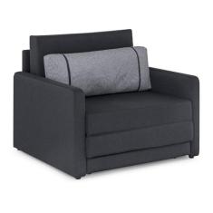 Sofá-cama Solteiro Herval Aurora, Linho Grafite Fechado, 106 Cm