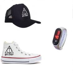 Kit Infantil Amuleto Harry Potter Tênis Star Boné Relógio - Vinis Stor