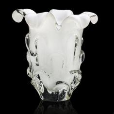 Vaso Em Cristal Murano Branco - São Marcos