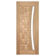 Porta de Madeira Maciça Couro Trançado Para Vidro Em Arco Casmavi de C