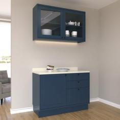 Cozinha Compacta com Vidro 2 Peças 3 Portas 3 Gavetas Sevilha - Herval