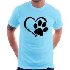 Camiseta Coração Patinha - Foca na Moda, Azul bebê, P