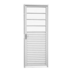 Porta de Giro Veneziana e Divisão Horizontal em Aço 217 x 87 x 6,5 cm 